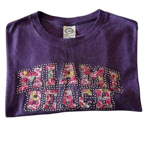 💜Delta Wome’s Purple Tee with Miami Beach Graphic